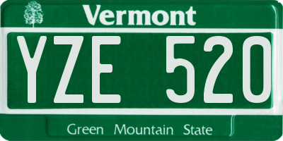 VT license plate YZE520
