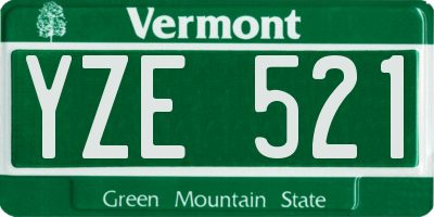 VT license plate YZE521