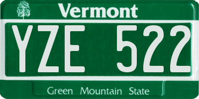 VT license plate YZE522