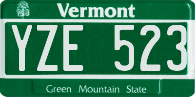 VT license plate YZE523