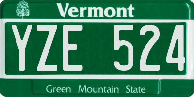 VT license plate YZE524