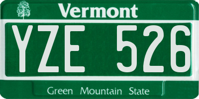 VT license plate YZE526