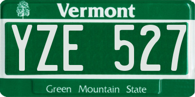 VT license plate YZE527