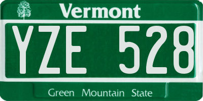 VT license plate YZE528