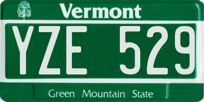 VT license plate YZE529