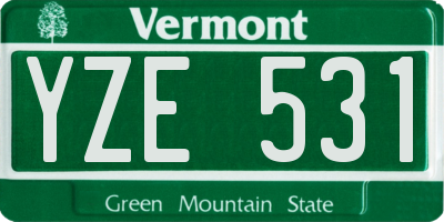 VT license plate YZE531