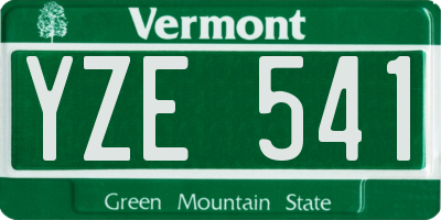 VT license plate YZE541