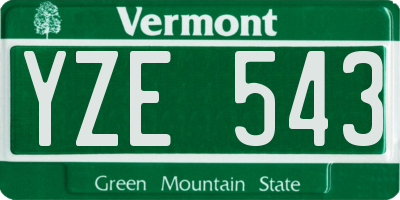 VT license plate YZE543