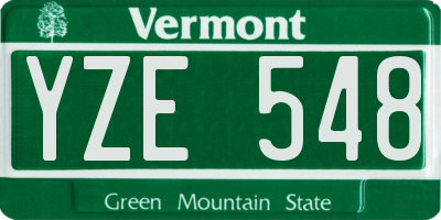 VT license plate YZE548