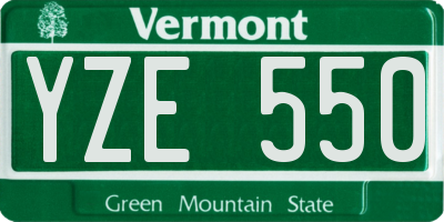VT license plate YZE550