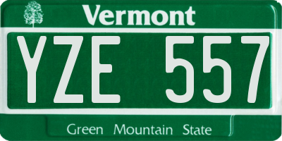 VT license plate YZE557