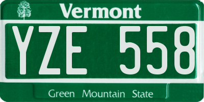 VT license plate YZE558