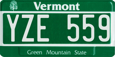VT license plate YZE559