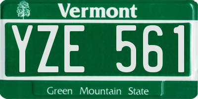 VT license plate YZE561