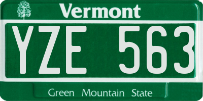 VT license plate YZE563