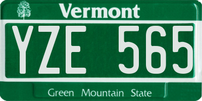 VT license plate YZE565