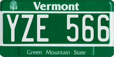 VT license plate YZE566