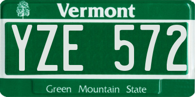 VT license plate YZE572