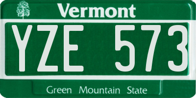 VT license plate YZE573