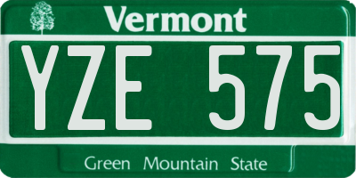 VT license plate YZE575
