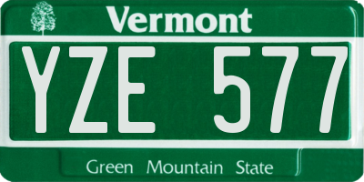 VT license plate YZE577