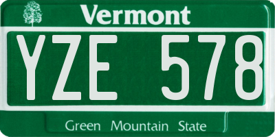 VT license plate YZE578