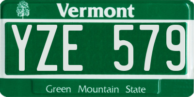 VT license plate YZE579