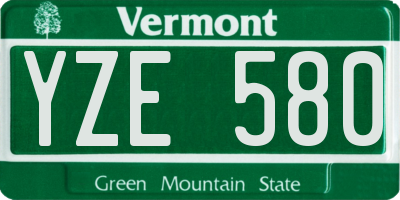 VT license plate YZE580