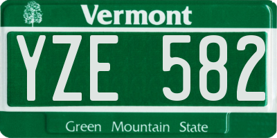 VT license plate YZE582