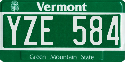 VT license plate YZE584