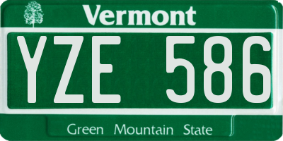 VT license plate YZE586