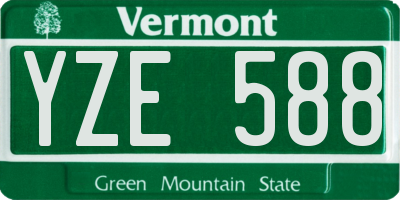 VT license plate YZE588