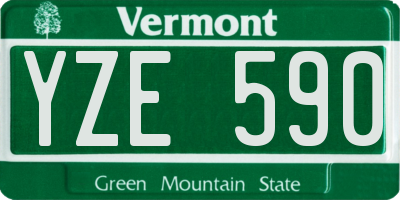 VT license plate YZE590