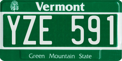 VT license plate YZE591
