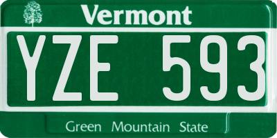VT license plate YZE593