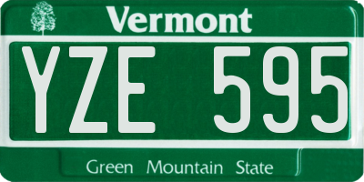 VT license plate YZE595