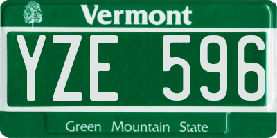 VT license plate YZE596