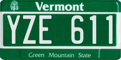 VT license plate YZE611