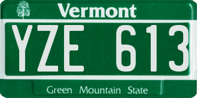 VT license plate YZE613