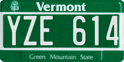 VT license plate YZE614