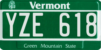 VT license plate YZE618