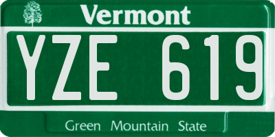 VT license plate YZE619