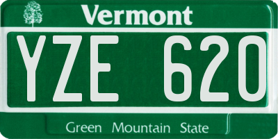 VT license plate YZE620