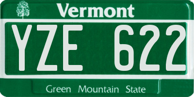 VT license plate YZE622