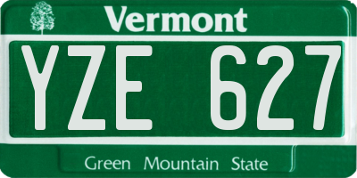 VT license plate YZE627