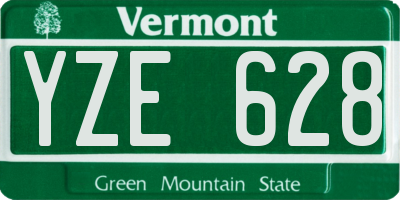 VT license plate YZE628