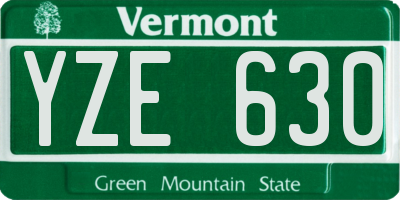 VT license plate YZE630