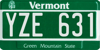 VT license plate YZE631