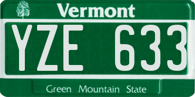 VT license plate YZE633
