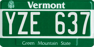 VT license plate YZE637